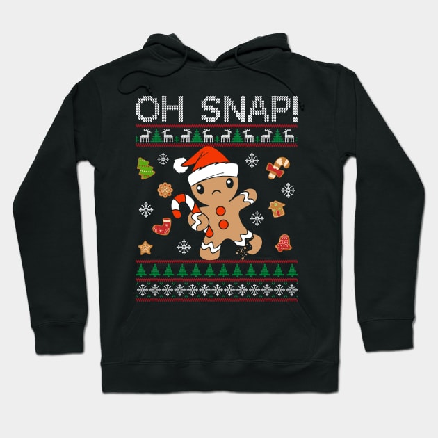 Oh Snap Gingerbread Cookie Christmas Ugly Sweater Hoodie by antrazdixonlda